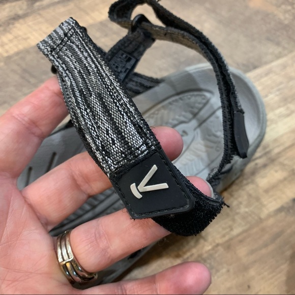 Keen Black and White Sandals with Protective Toe Bumper - Picture 8 of 11